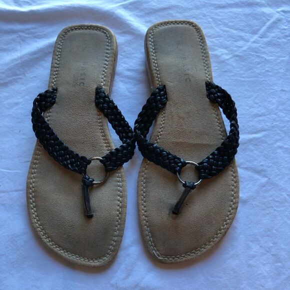 Basic Editions Sandals Tan/Black 7 - Picture 1 of 5